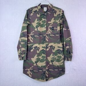 Vans Women's S Camouflage Snap Front Long Sleeve Shirt Dress
